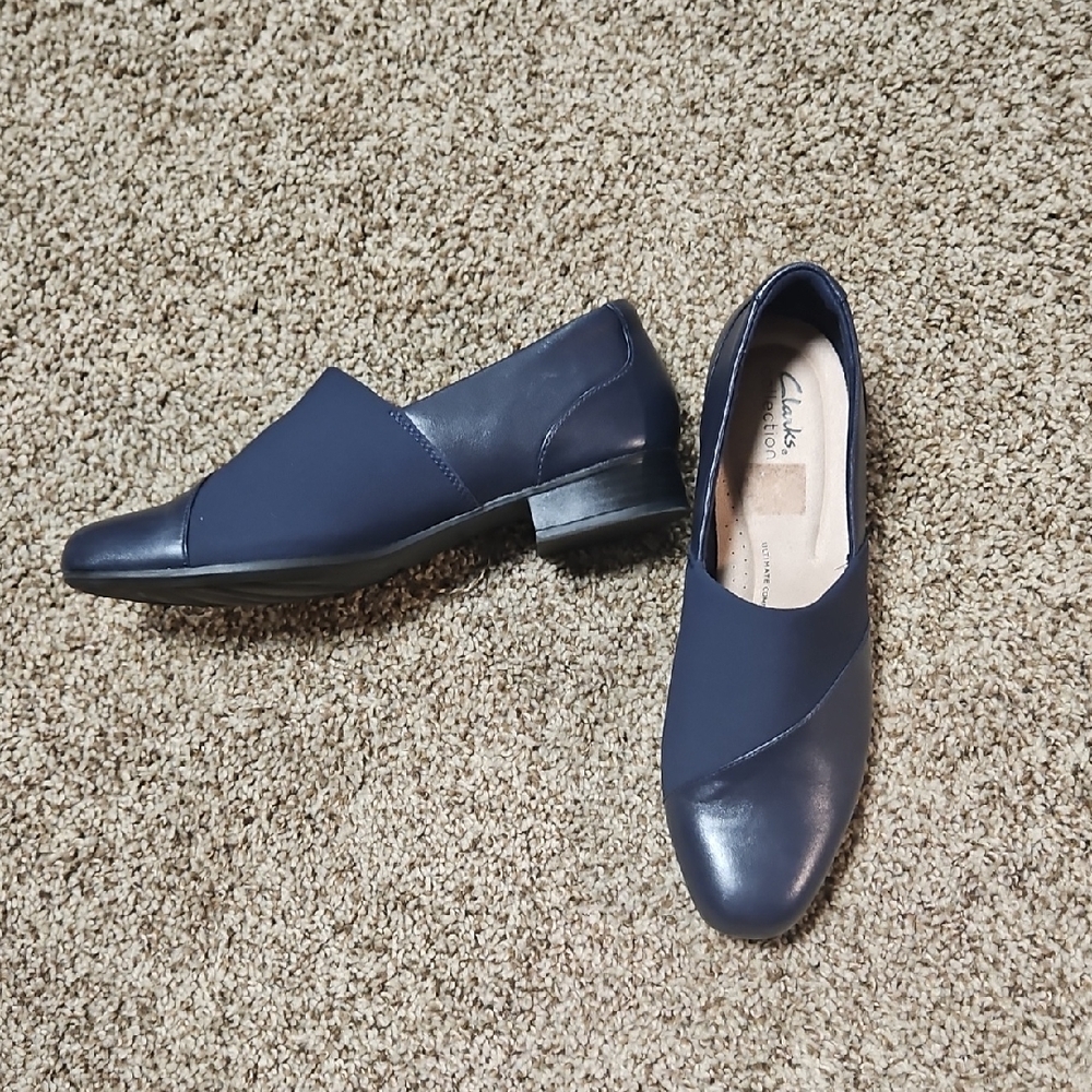 Clarks Dark Blue Leather Loafers